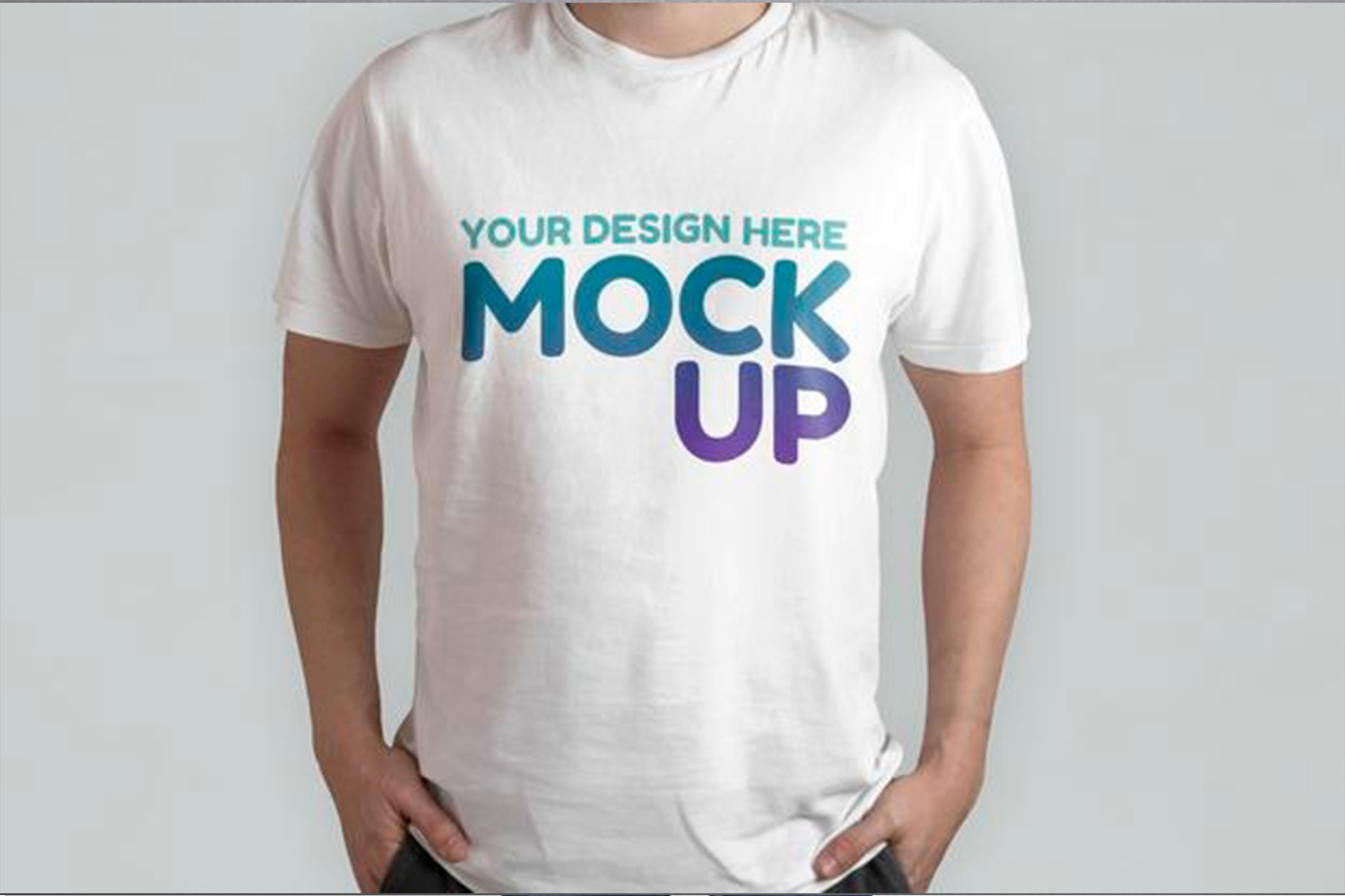 White t-shirt model front view mockup Free Download 