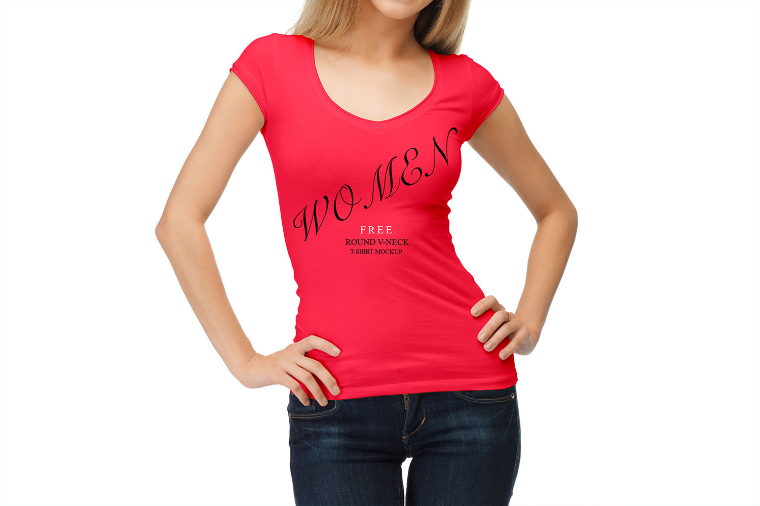 Women T-Shirt Mockup Free Download