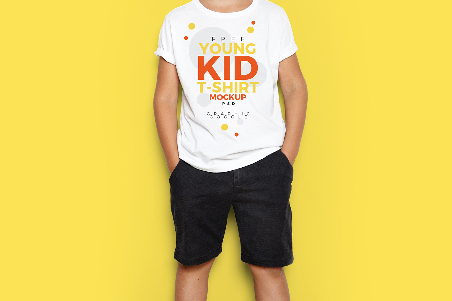 Young Kid T-Shirt Mockup Free Download 