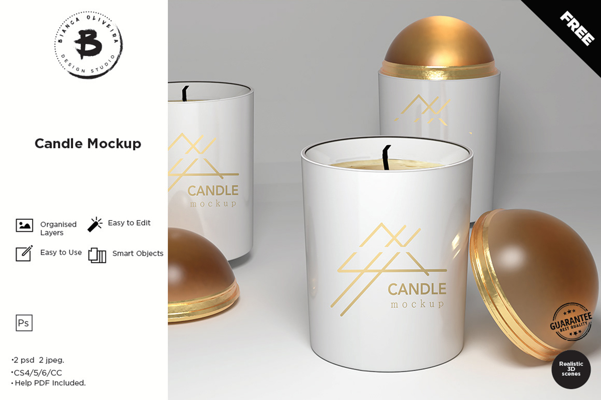 Candle Packaging Mockup Free Download